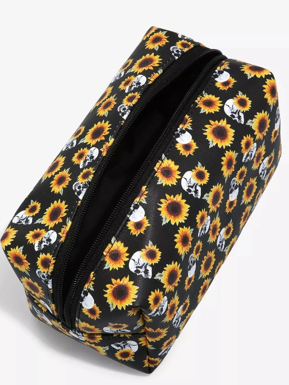 Sunflowers & Skulls Makeup Bag